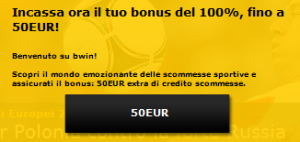 Nuovo Bonus Benvenuto bwin