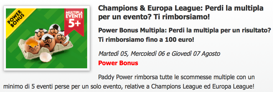 Power Bonus Qualificazioni Champions League
