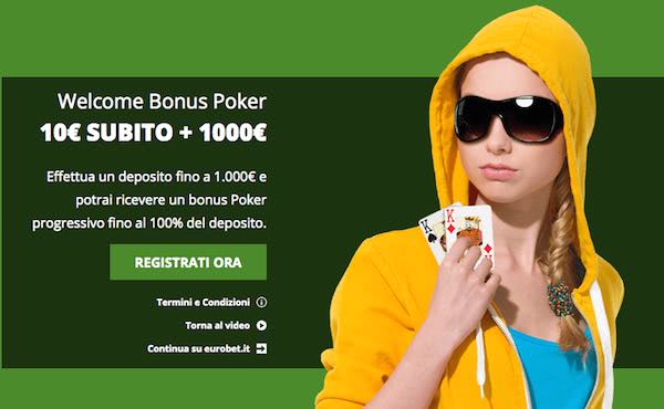 Tabella d' informazioni del Welcome Bonus Poker Eurobet