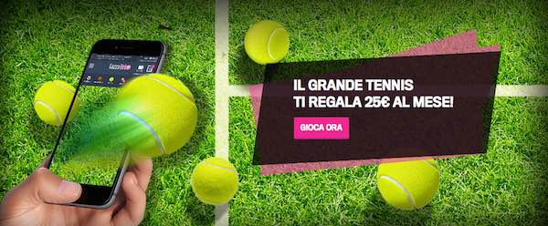 Banner promozionale del tennis bonus mobile GazzaBet