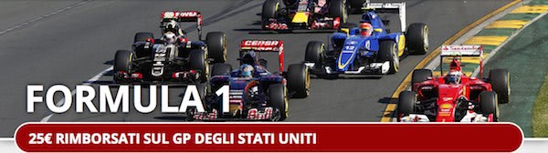 Cashback Betclic per il GP degli Stati Uniti