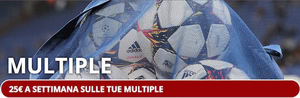 Promozione Betclic di 25 euro sulle multiple