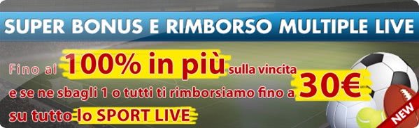 Super bonus e rimborso multiple live Betflag