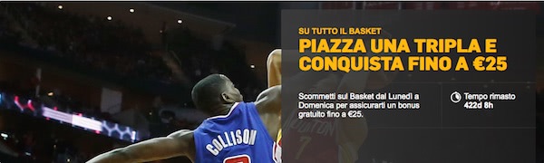 Betfair promo per tutto il basket