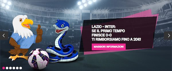 Promo Gazzabet per Lazio vs. Inter di Serie A