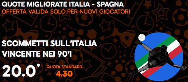 Quote maggiorate 888sport per Italia vs. Spagna degli Europei 2016