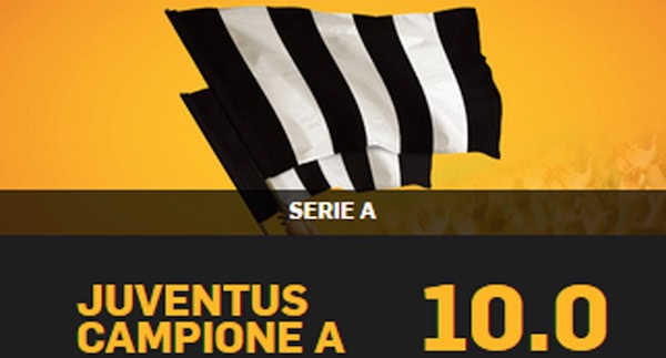 Quota maggiorata Betfair per la Juve campione 2016/2017