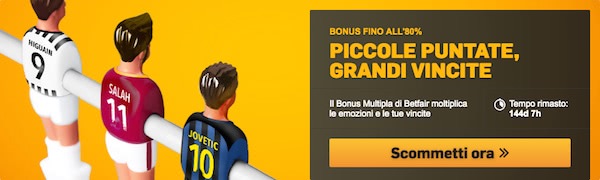 Banner della promo Piccole Puntate, Grandi Vincite di Betfair