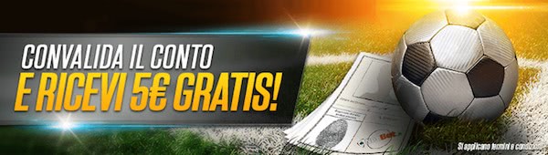 Convalida il conto di gioco e ricevi 5 euro da Netbet