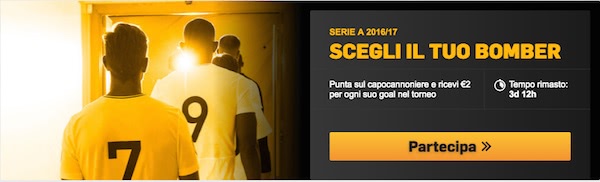 Banner della promo Scegli il tuo bomber di Betfair