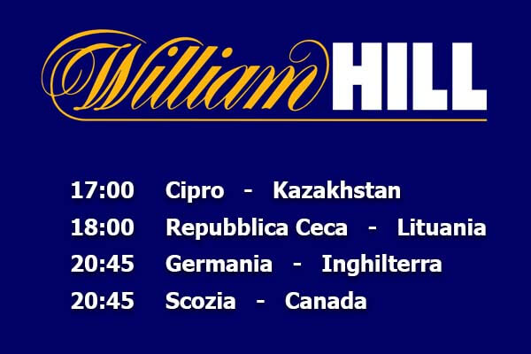 Quote William Hill per amichevoli nazionali