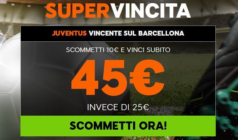 888 juve barca quota maggiorata