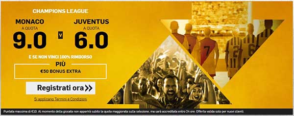 quote betfair monaco juventus