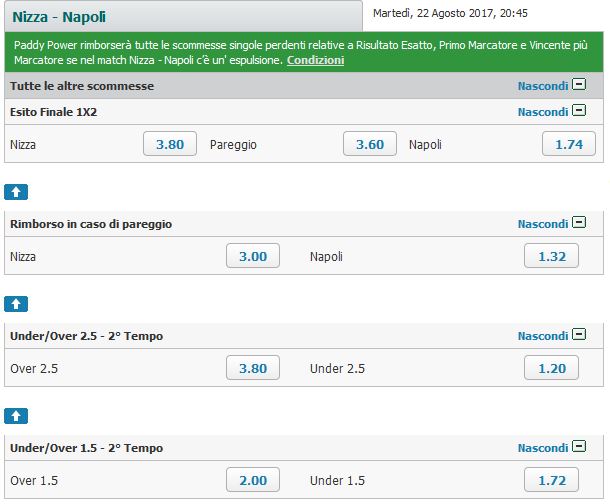 nizza napoli paddy power 22-08-2017