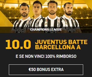 betfair juventus barcellona 12-09-2017