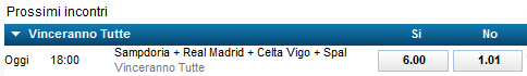 william hill sampdoria real madrid celta vigo spal 28-11-2017