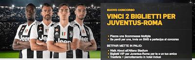 Vinci 2 biglietti Allianz Stadium scommettendo Juventus Roma