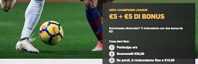 Scommetti Manchester United Juventus Betfair e ottieni 5 Euro + 5 Euro rimborso