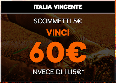 Punta Italia Portogallo 888sport e vinci 60 Euro