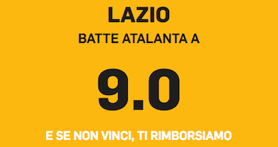 Punta Lazio batte Atalanta Betfair a quota 9.0 con Betfair